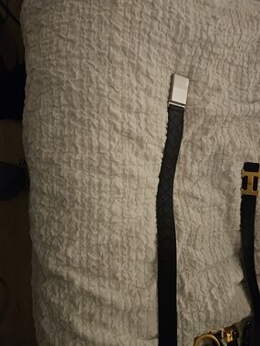 Bottega Veneta Black Woven Leather Belt with Silver Buckle